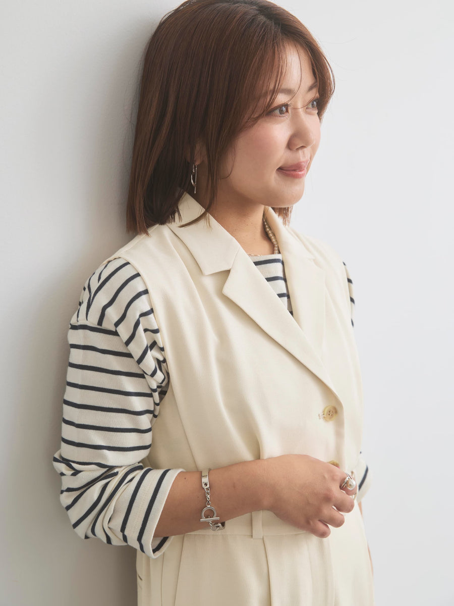 ショルダータックテーラードオールインワン-short & regular　[通常]