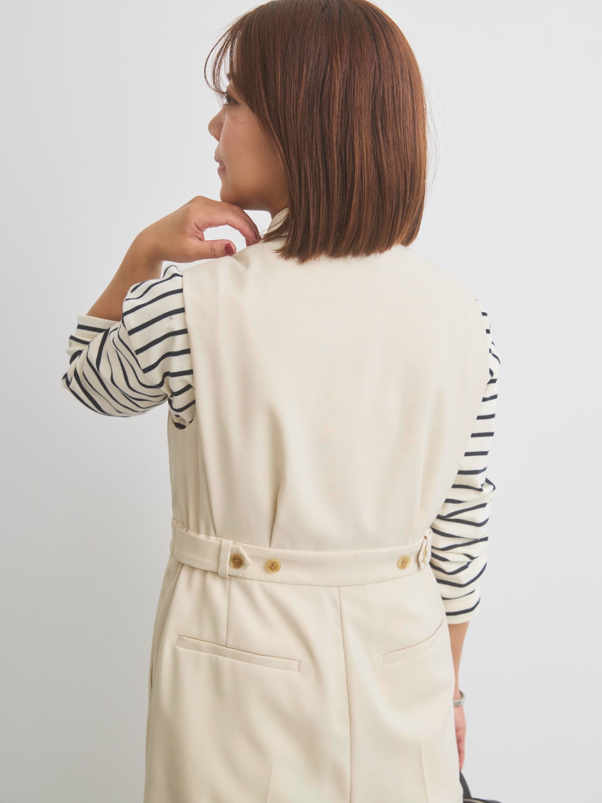 ショルダータックテーラードオールインワン-short & regular | 小柄