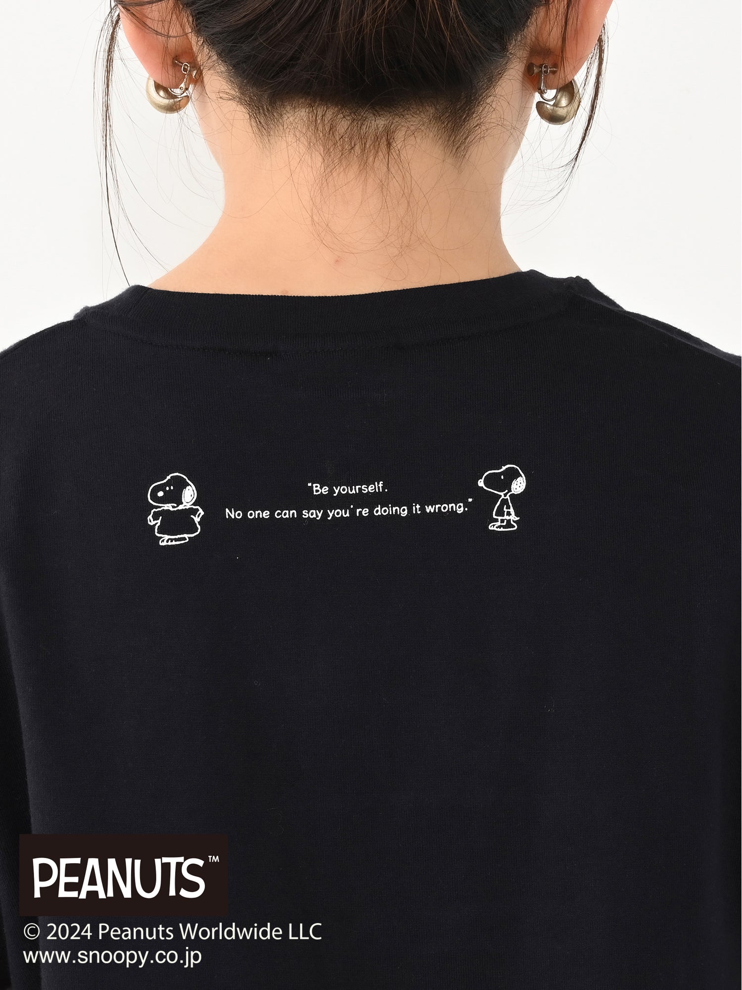 PEANUTSコラボ】スヌーピーメッセージTシャツ | 小柄・低身長女性向け