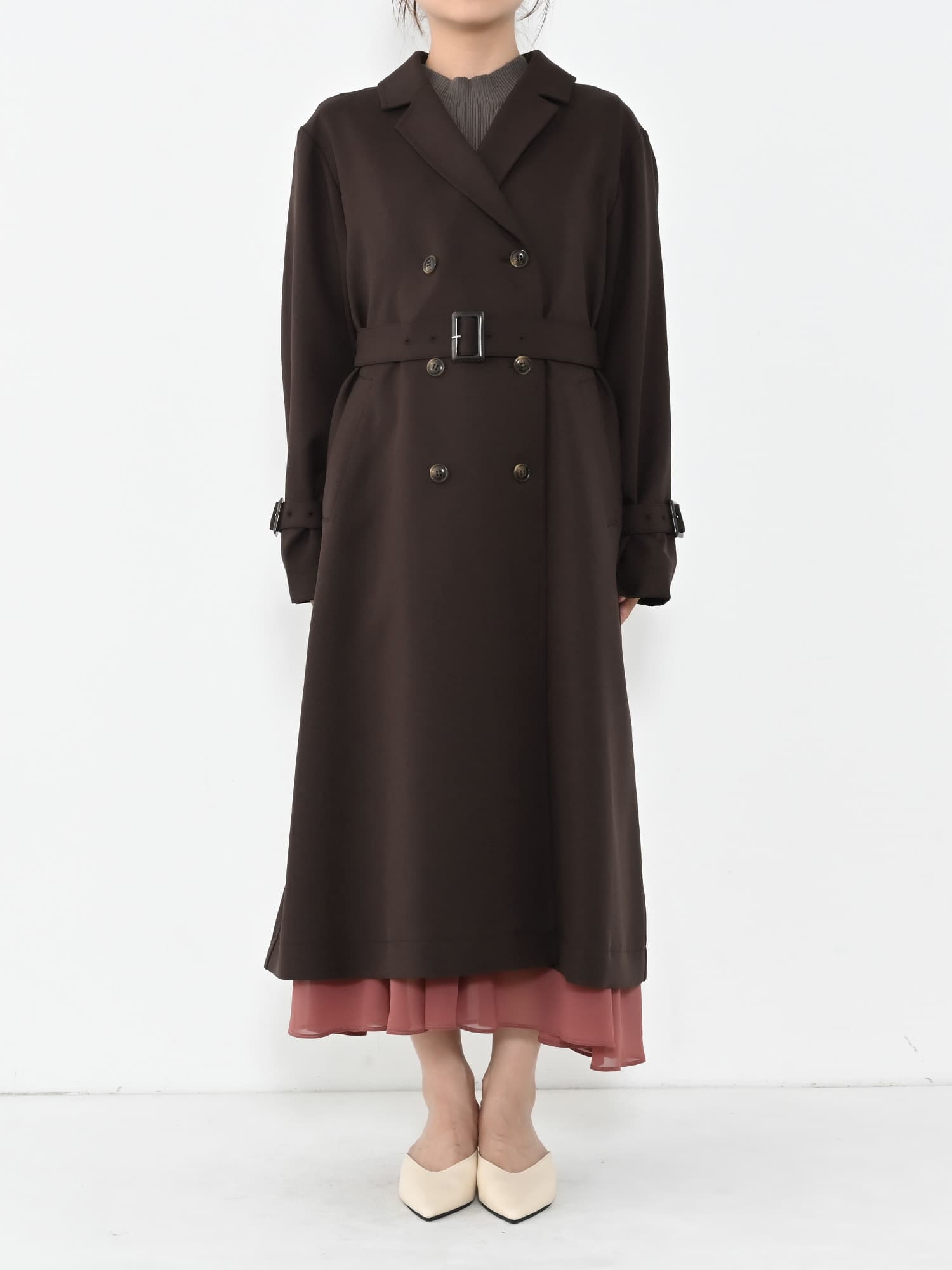 ベーシックとろみトレンチコート-short & regular | 小柄・低