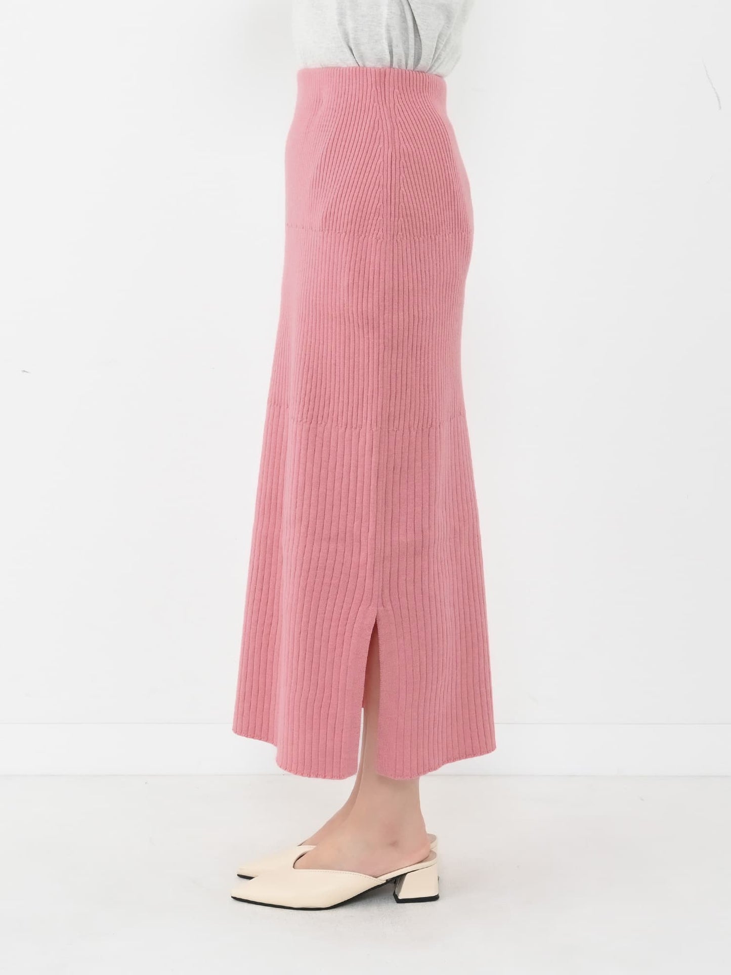 ウォッシャブルパターンリブIラインスカート-short & regular　[通常]