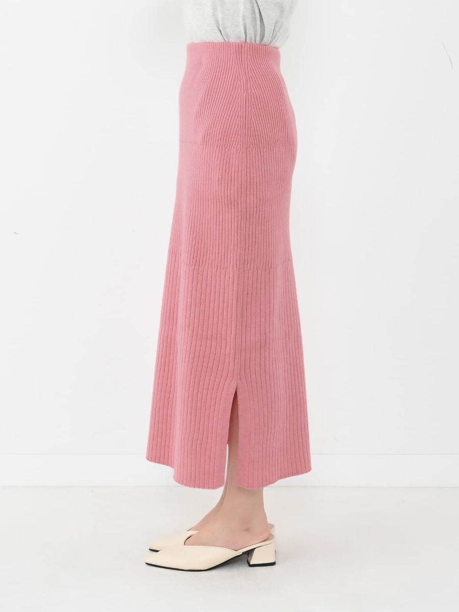 ウォッシャブルパターンリブIラインスカート-short & regular　[通常]