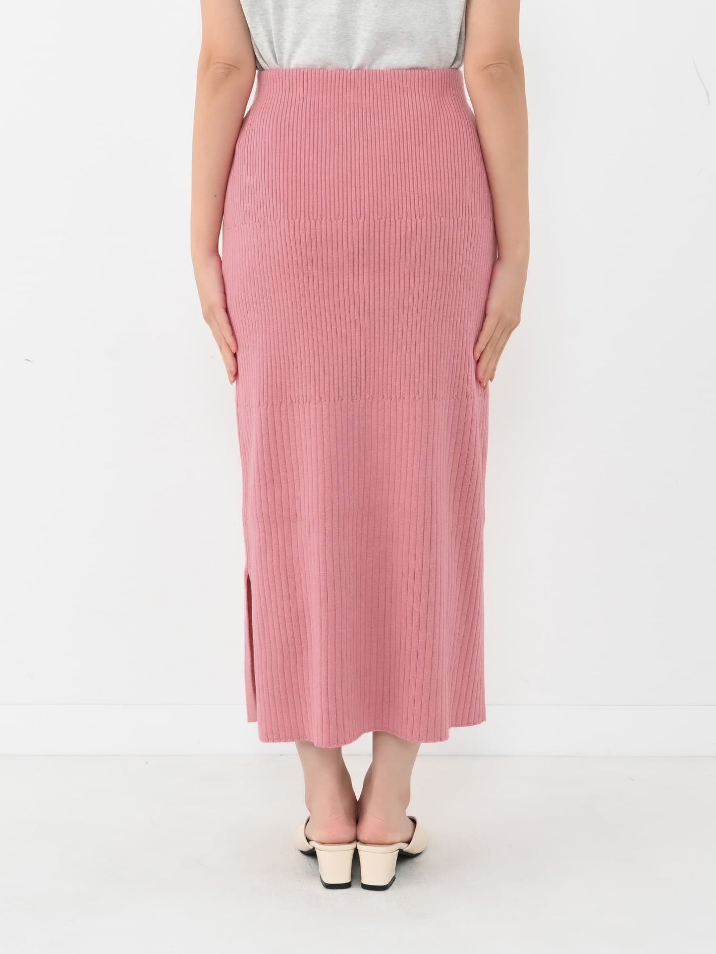 ウォッシャブルパターンリブIラインスカート-short & regular　[通常]