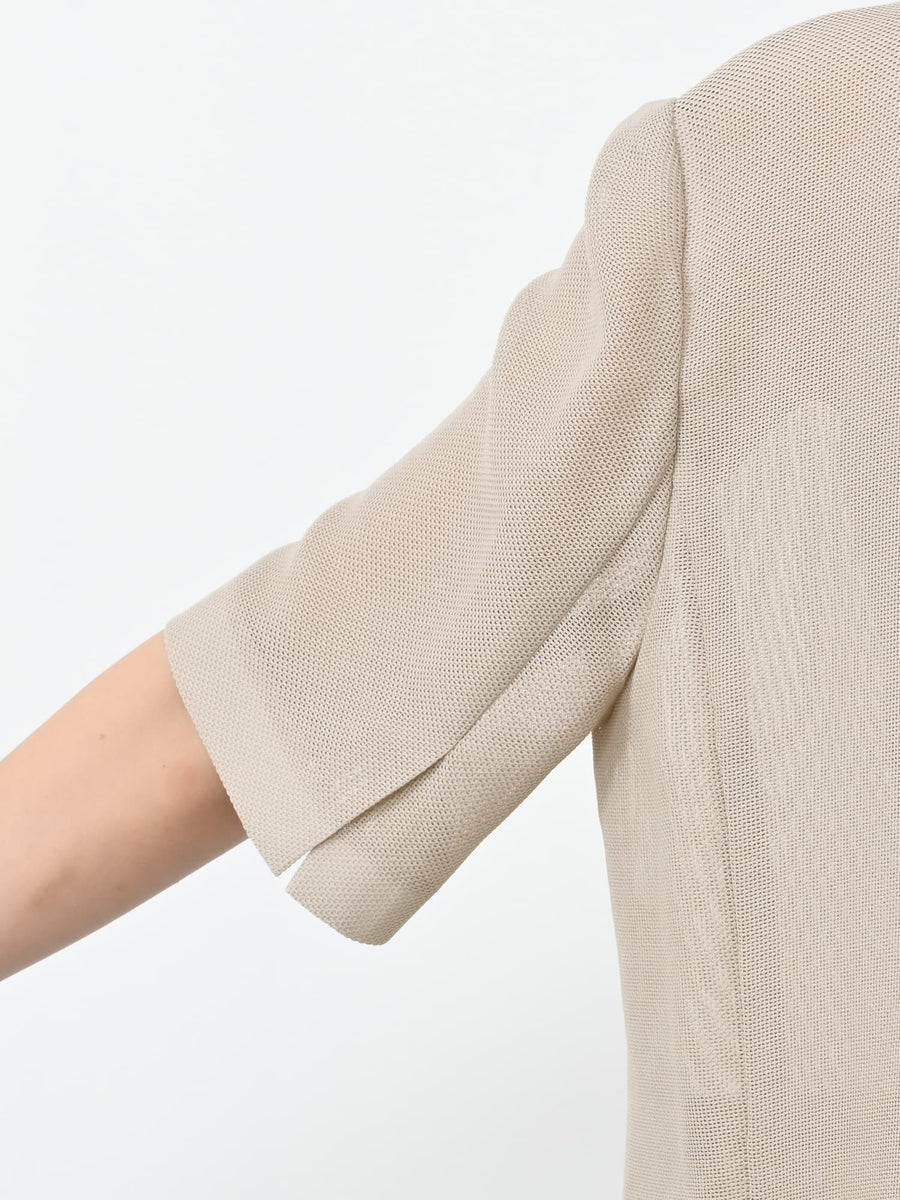 ハーフスリーブノーカラーメッシュジャケット　[通常]