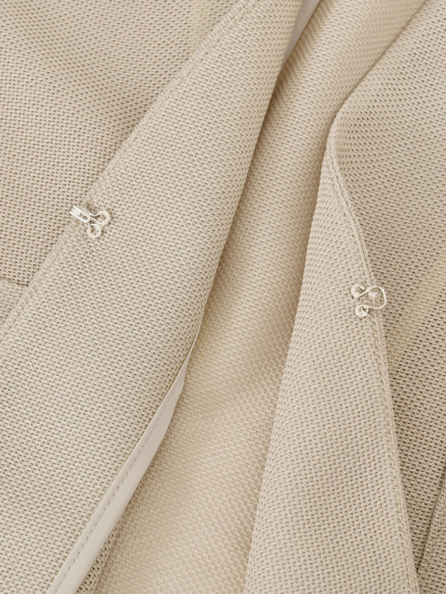 ハーフスリーブノーカラーメッシュジャケット　[通常]