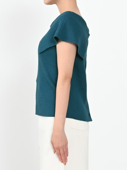 Vネックデザインカラーリブニット　[通常]