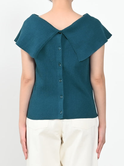 Vネックデザインカラーリブニット　[通常]