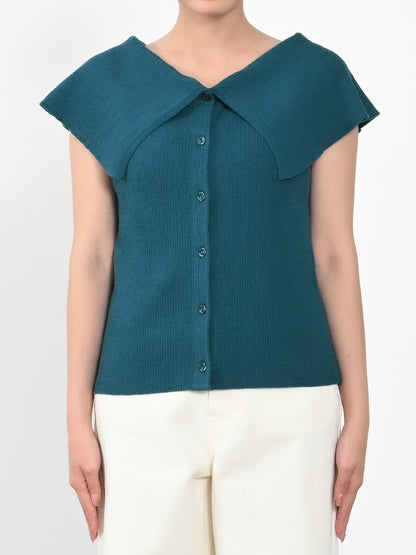 Vネックデザインカラーリブニット　[通常]