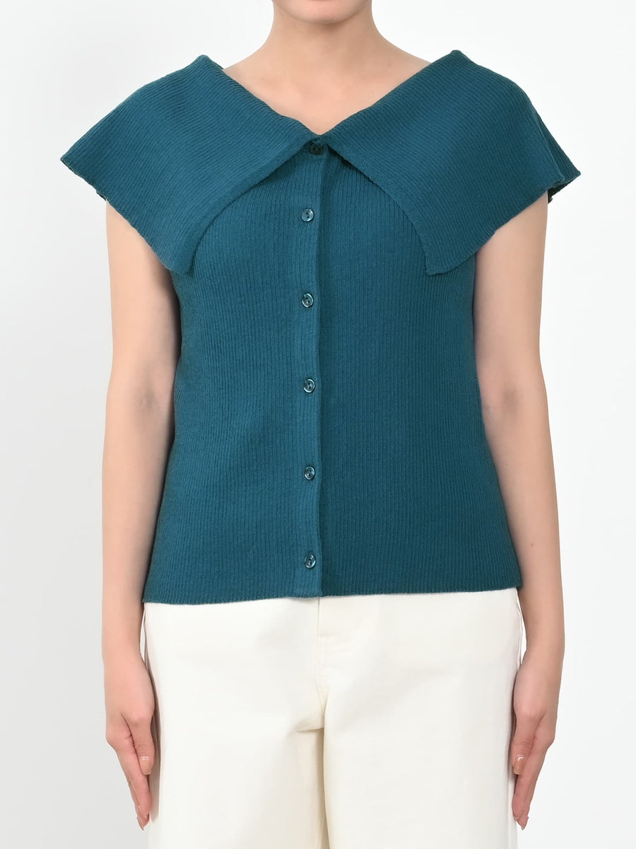 Vネックデザインカラーリブニット　[通常]