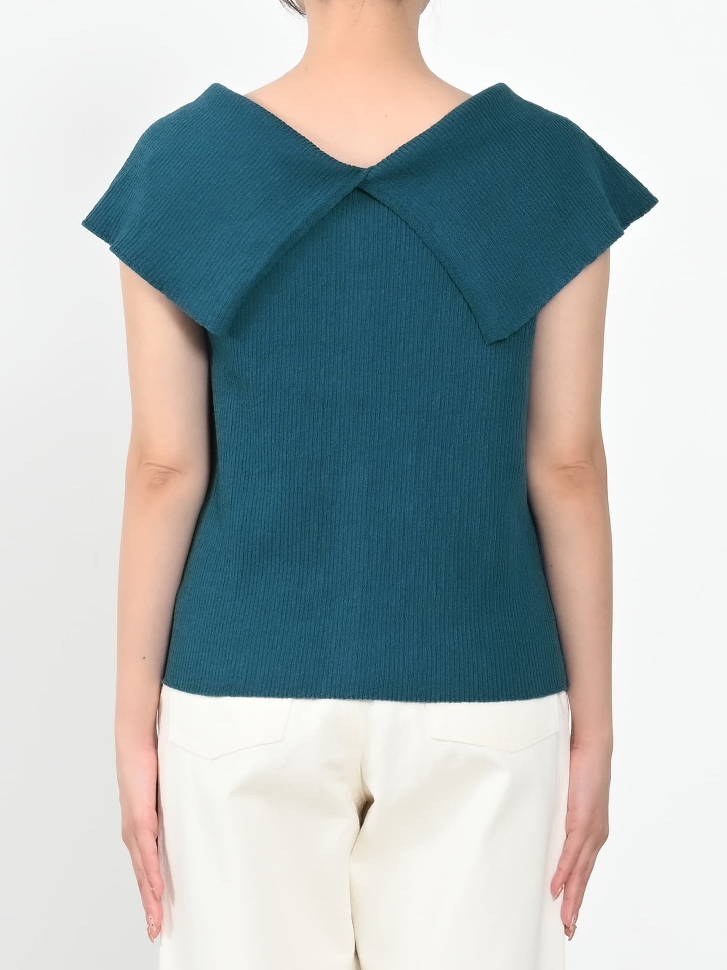 Vネックデザインカラーリブニット　[通常]