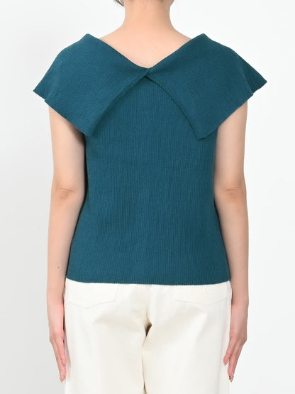 Vネックデザインカラーリブニット　[通常]