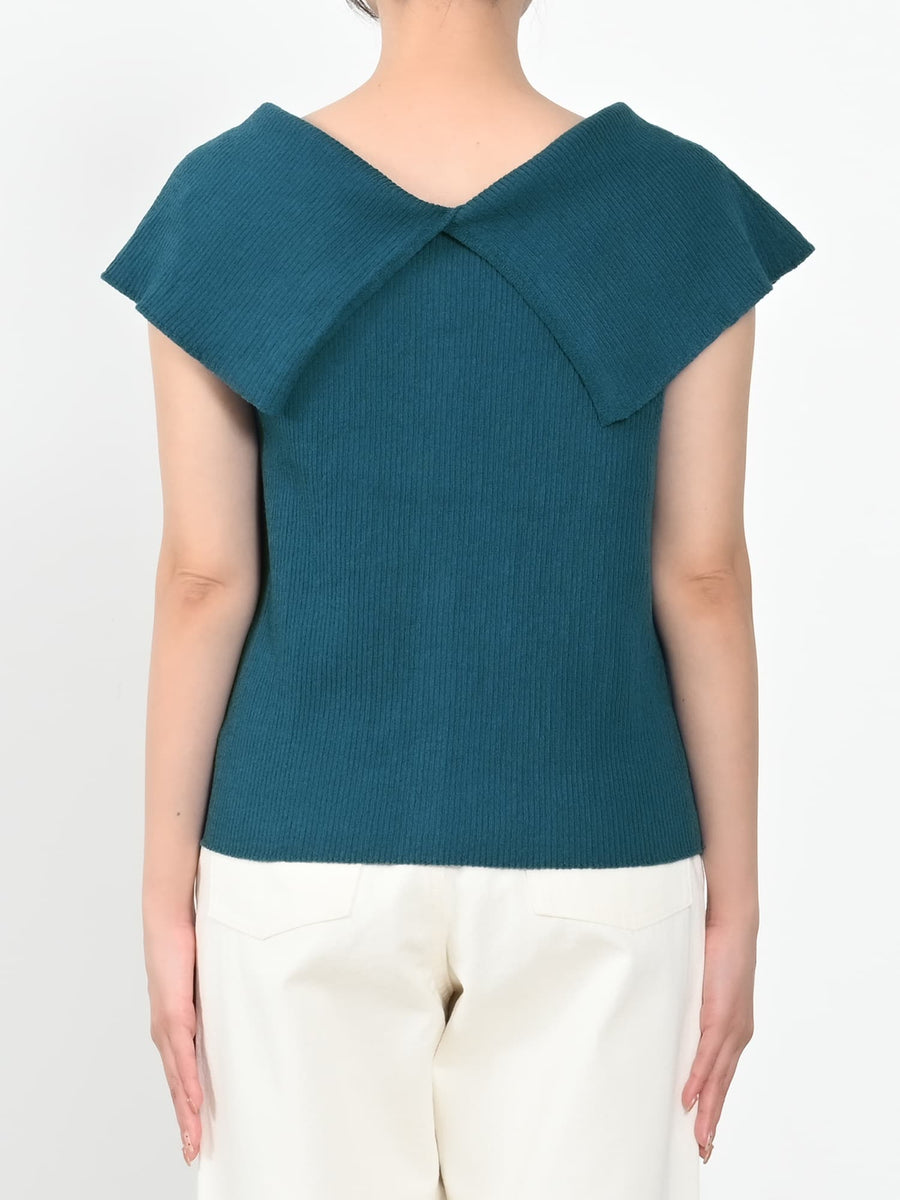 Vネックデザインカラーリブニット　[通常]