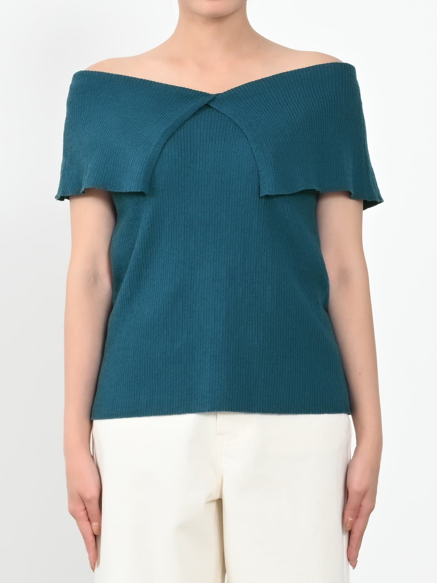 Vネックデザインカラーリブニット　[通常]