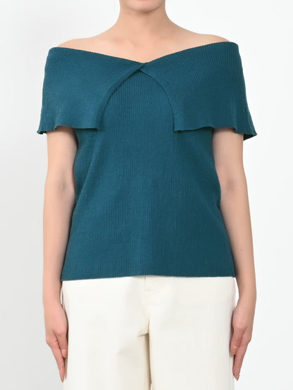 Vネックデザインカラーリブニット　[通常]