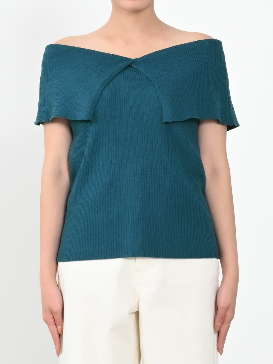 Vネックデザインカラーリブニット　[通常]