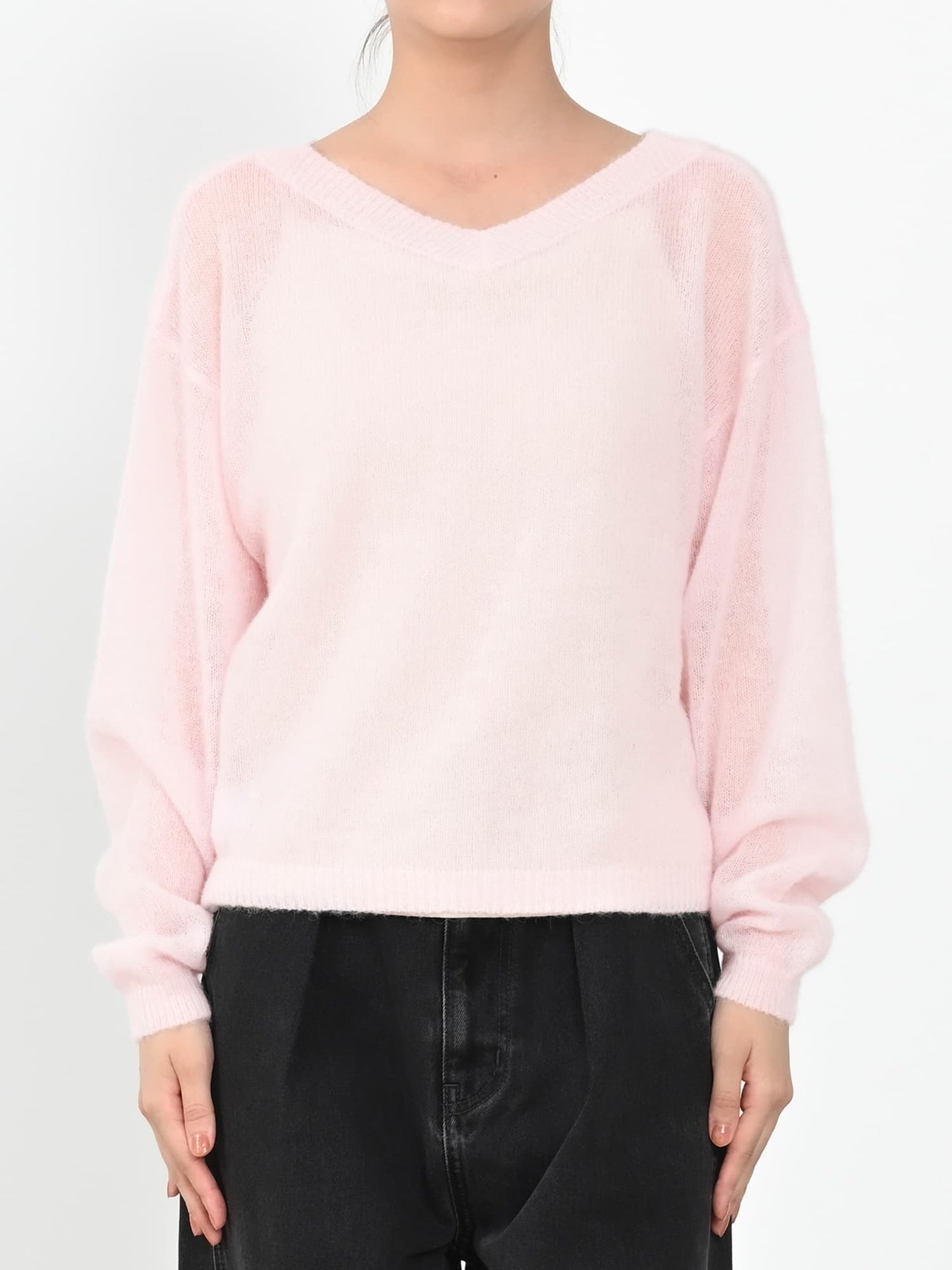 アルパカウール2wayネックニット　[通常]