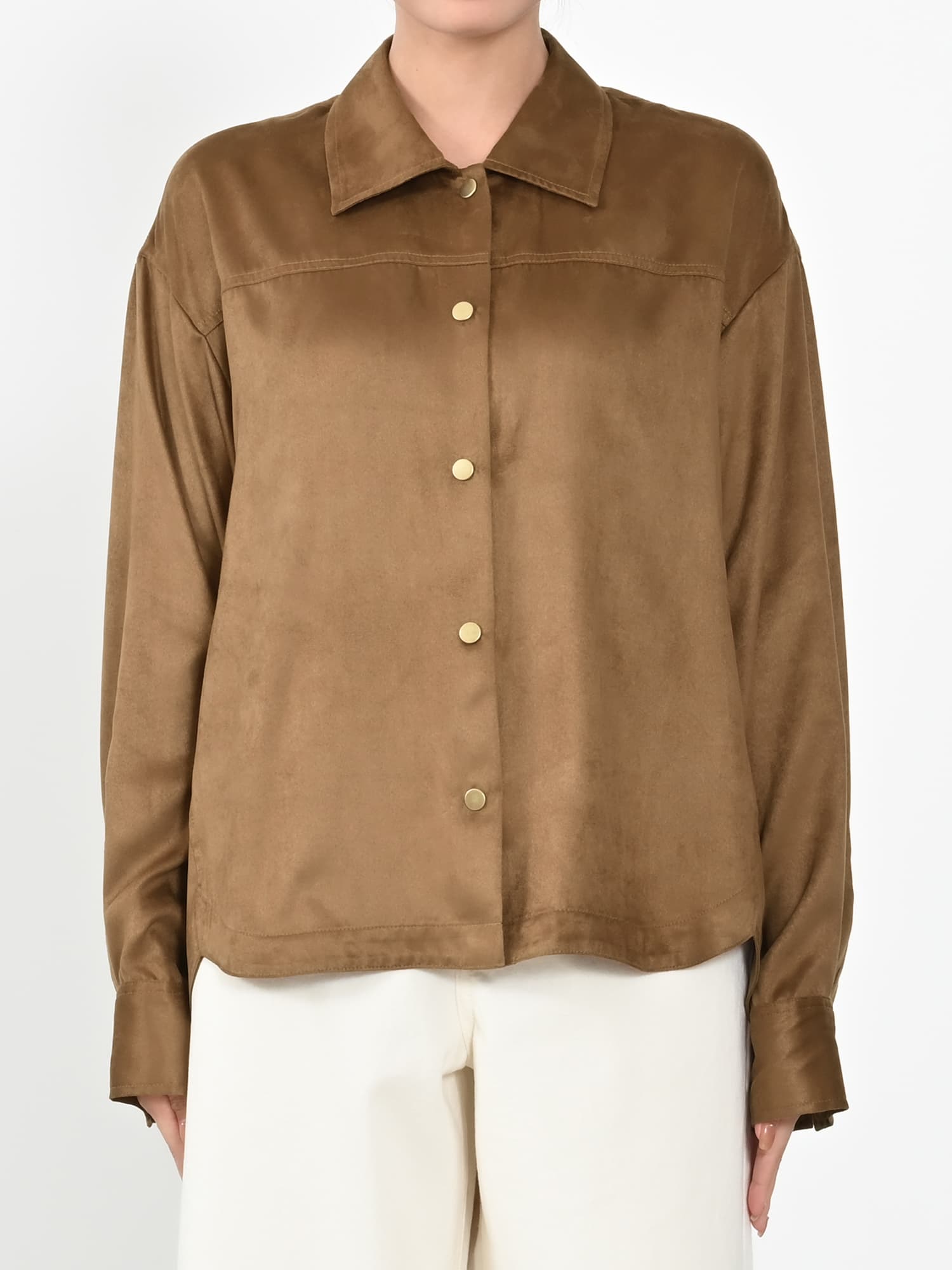 スウェードライクライトシャツジャケット | 小柄・低身長女性