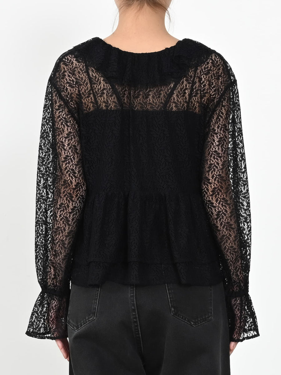 ＜sweet掲載＞リーフレースラッフルブラウス　[通常]