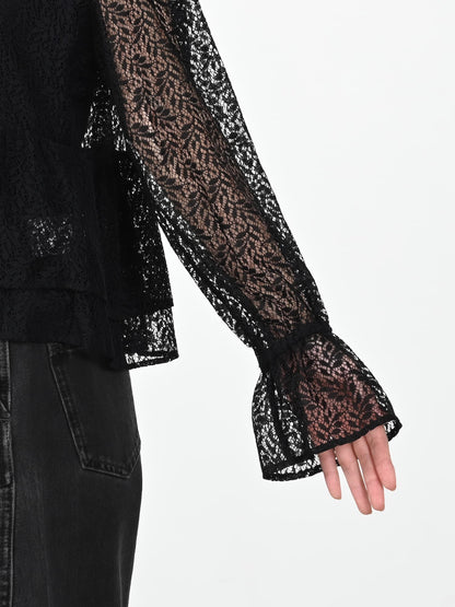 ＜sweet掲載＞リーフレースラッフルブラウス　[通常]