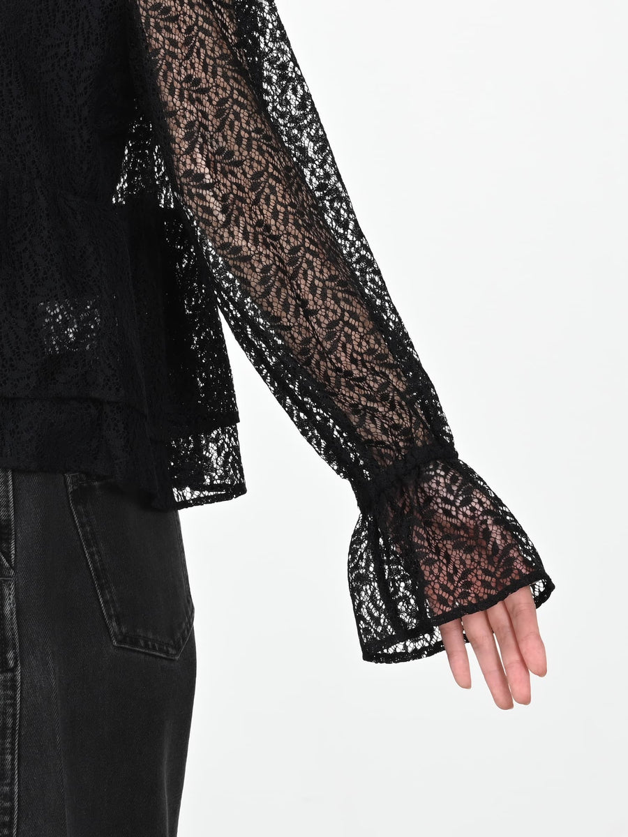 ＜sweet掲載＞リーフレースラッフルブラウス　[通常]