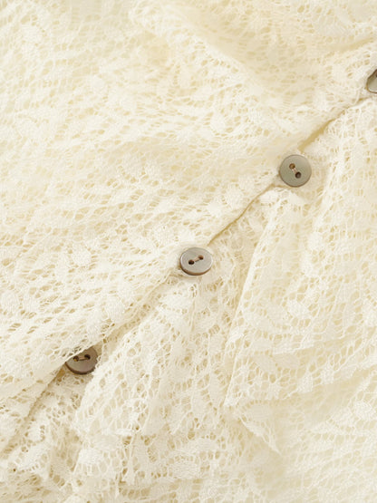 ＜sweet掲載＞リーフレースラッフルブラウス　[通常]