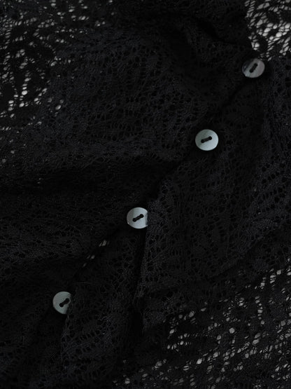 ＜sweet掲載＞リーフレースラッフルブラウス　[通常]