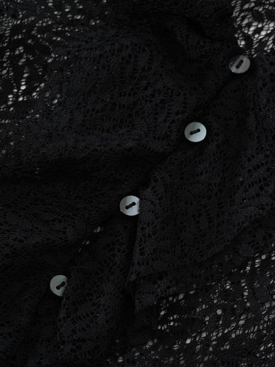 ＜sweet掲載＞リーフレースラッフルブラウス　[通常]