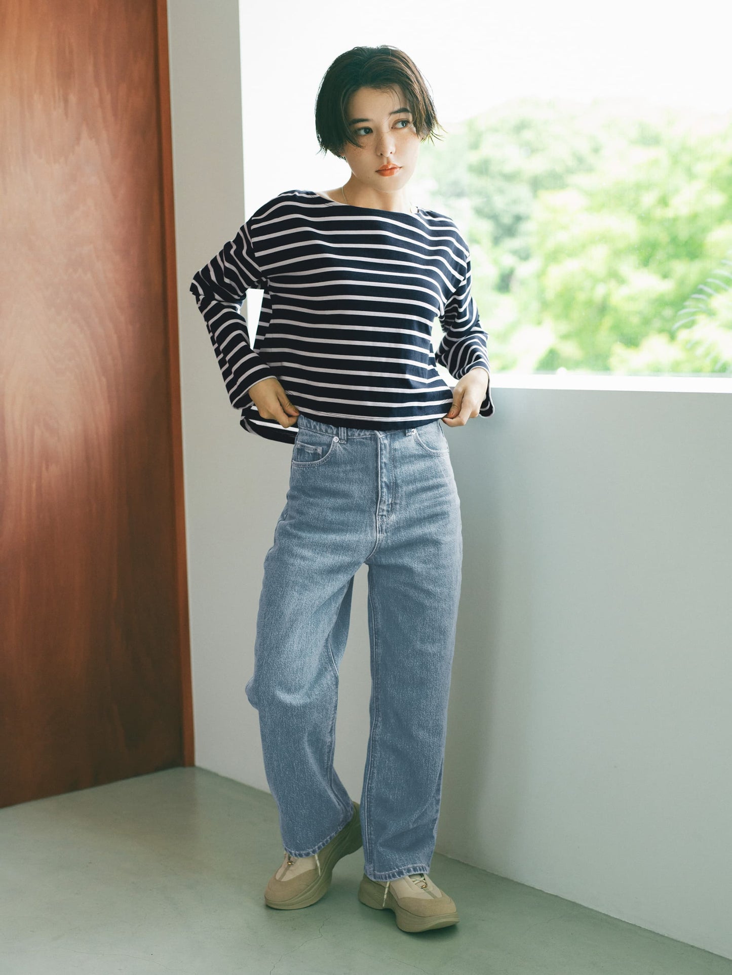 154cm | B:75 W:59 H:80 股下:71 | 23.5着用