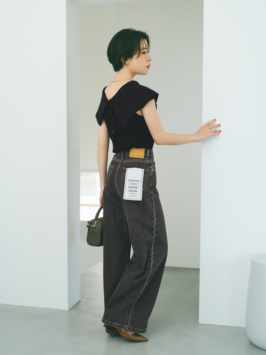 Vネックデザインカラーリブニット　[通常]