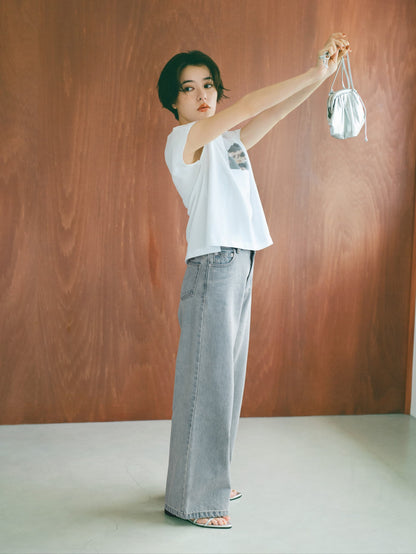 【汗染み防止】フラワーグラフィックTシャツ　[通常]