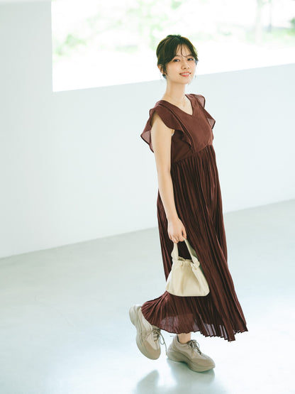 リンクルプリーツワンピース-short & regular　[通常]