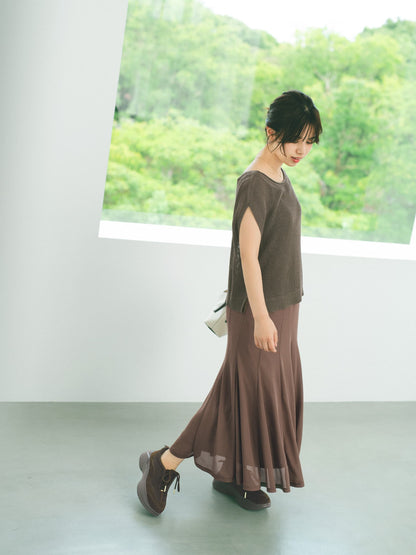 イレギュラーフレアとろみスカート-short & regular　[通常]