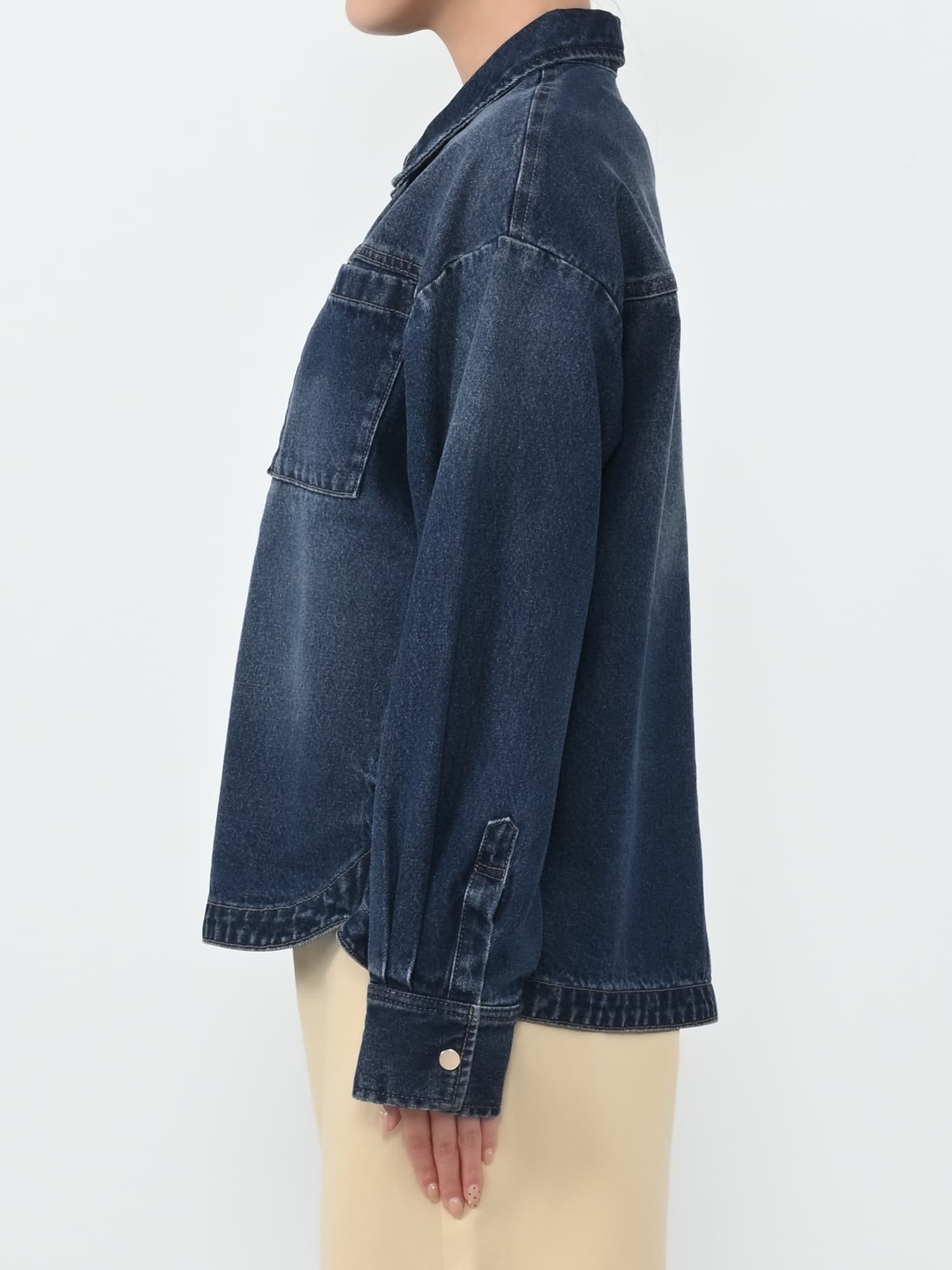 ダブルポケットデニムシャツジャケット | 小柄・低身長女性向け