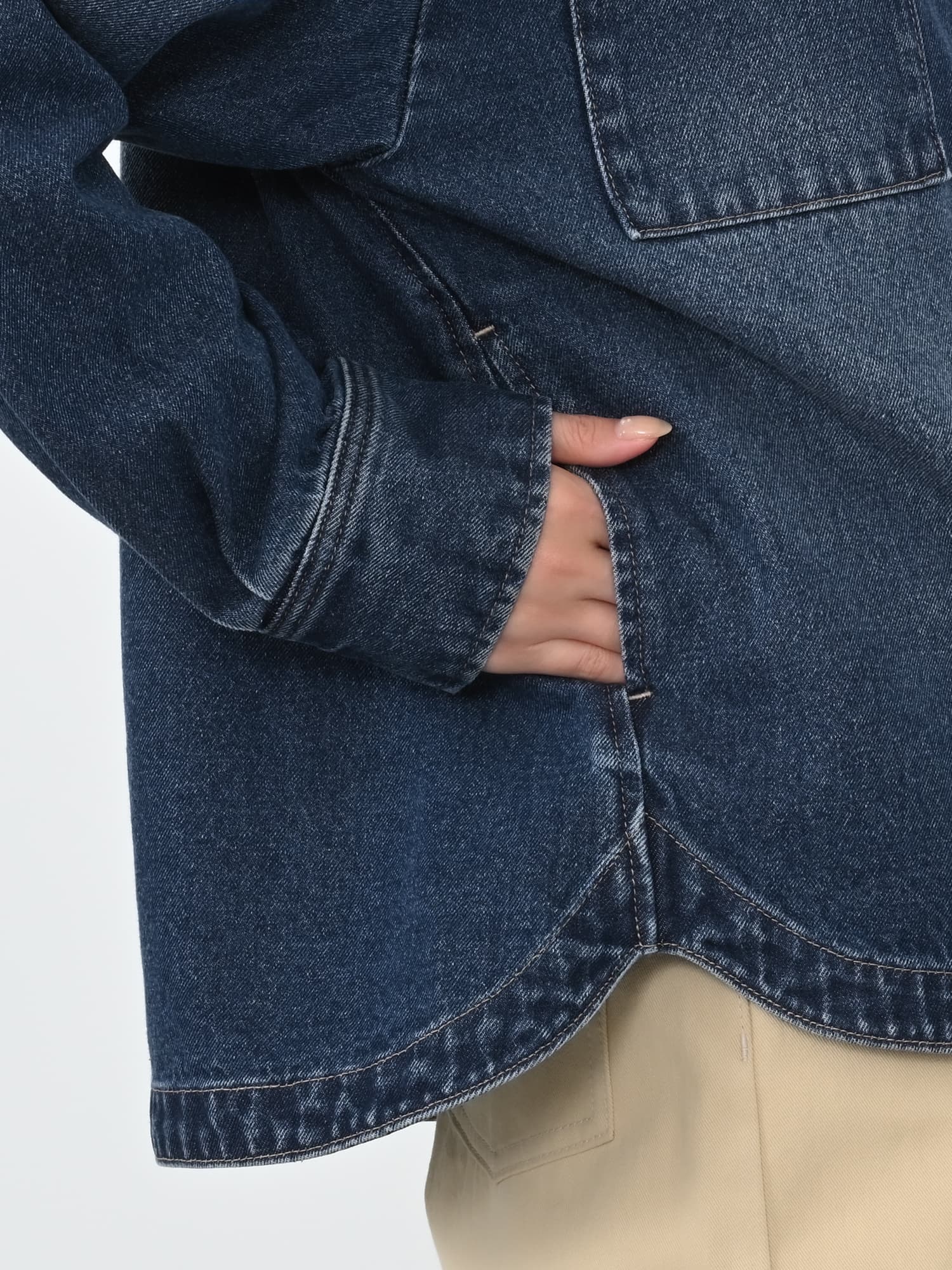 ダブルポケットデニムシャツジャケット | 小柄・低身長女性向け