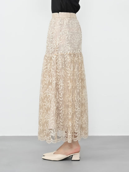 スカラップヘムレーススカート-short & regular　[通常]