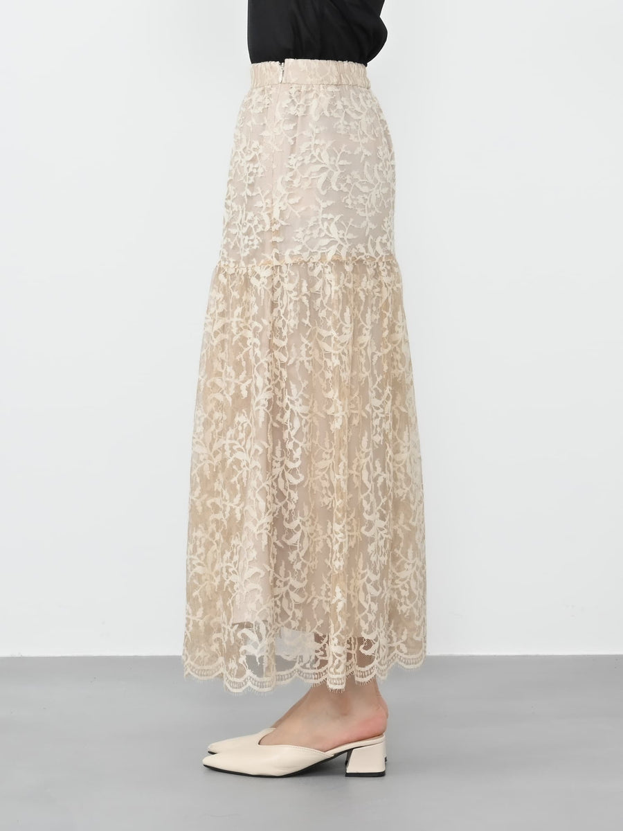 スカラップヘムレーススカート-short & regular　[通常]