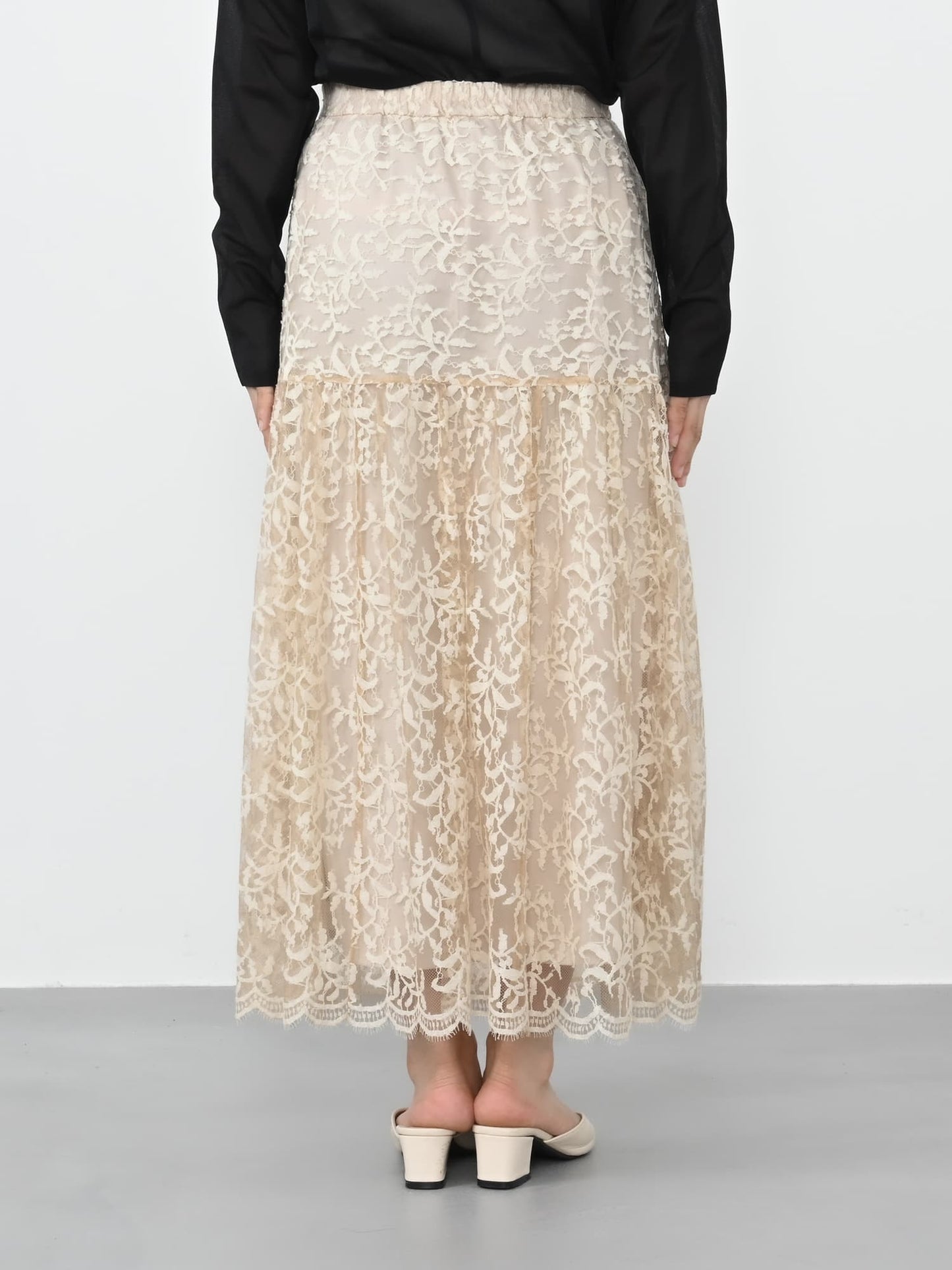 スカラップヘムレーススカート-short & regular　[通常]