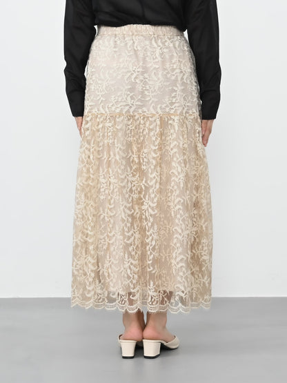 スカラップヘムレーススカート-short & regular　[通常]