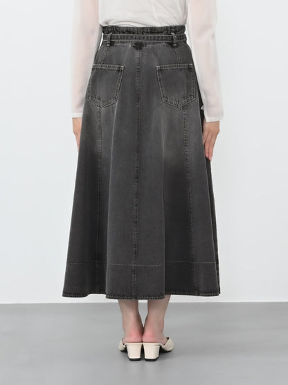 シームフレアデニムスカート-short & regular　[通常]