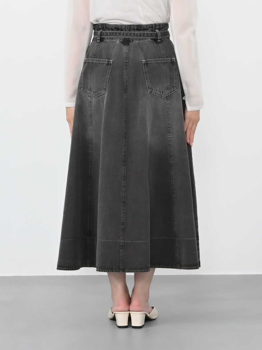 シームフレアデニムスカート-short & regular　[通常]