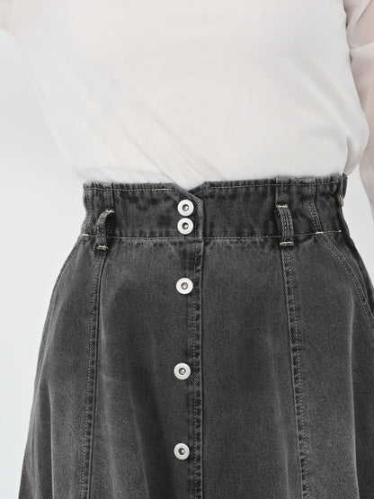 シームフレアデニムスカート-short & regular　[通常]