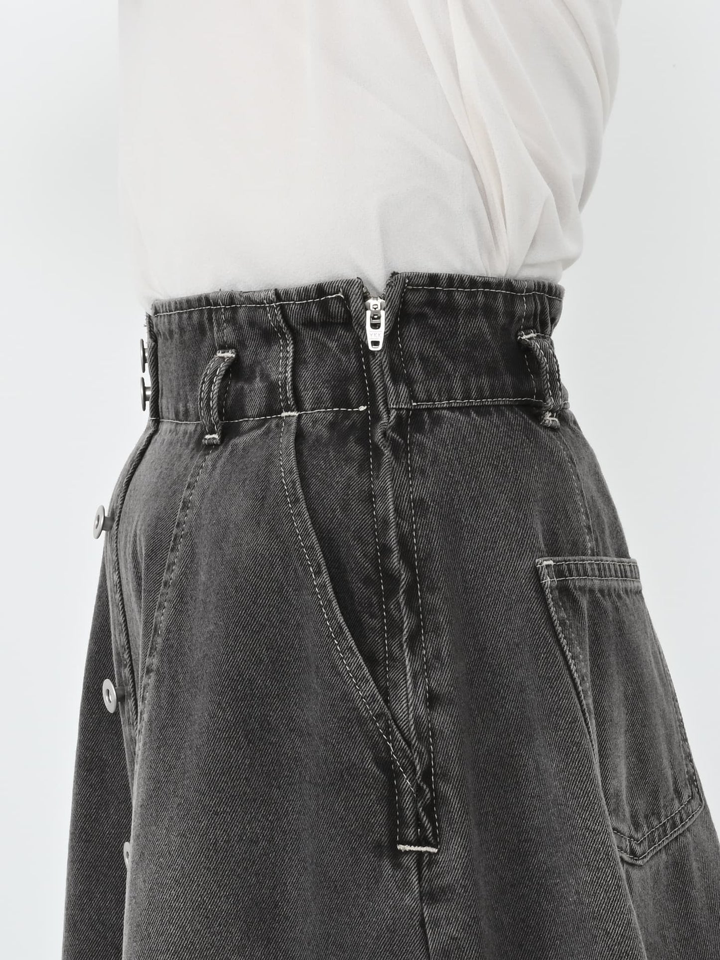 シームフレアデニムスカート-short & regular　[通常]