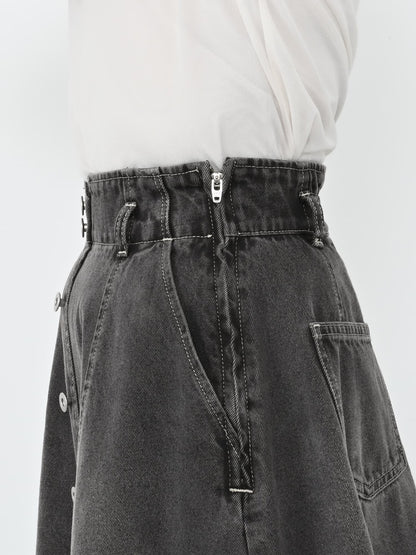 シームフレアデニムスカート-short & regular　[通常]