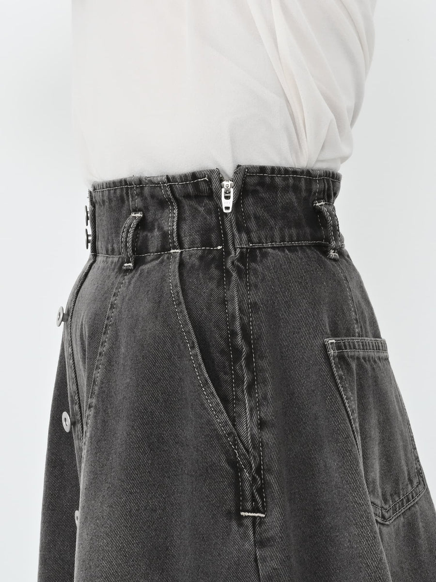 シームフレアデニムスカート-short & regular　[通常]