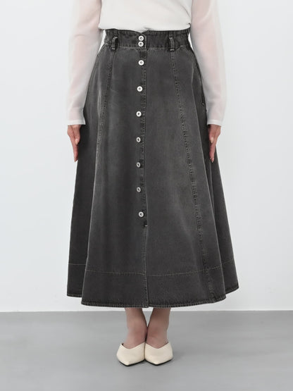 シームフレアデニムスカート-short & regular　[通常]