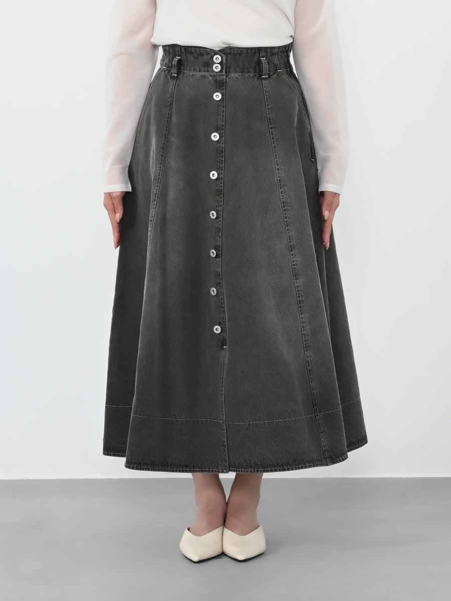 シームフレアデニムスカート-short & regular　[通常]