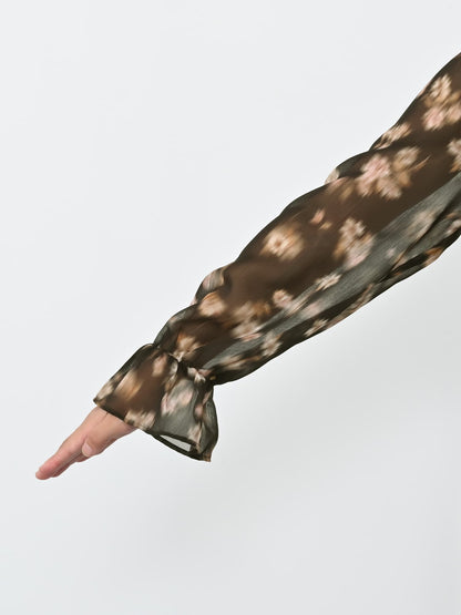 シェードフラワープリーツティアードワンピース-short & regular　[通常]