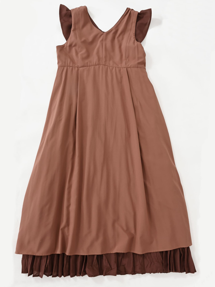 リンクルプリーツワンピース-short & regular　[通常]