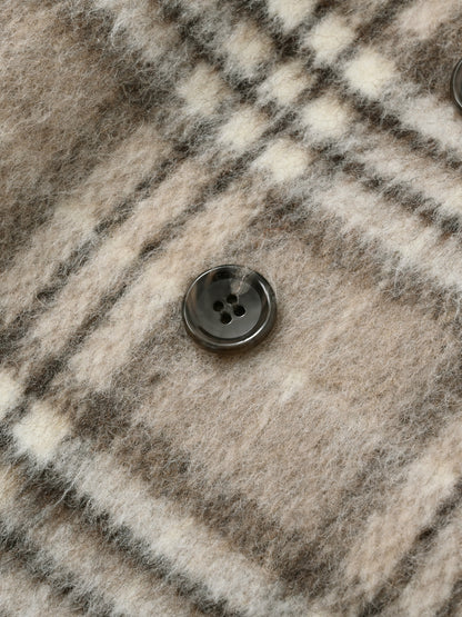 ウールシャギーチェックダブルコート　[通常]