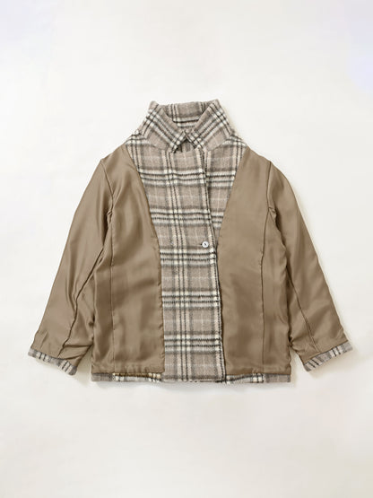 ウールシャギーチェックダブルコート　[通常]